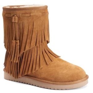 Koolaburra by UGG Cable Fringe Chestnut Boots size 7